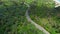 Aerial view of road in beautiful green forest and sea coastÂ 